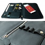 กระเป๋าใส่ ipad / tablet Tech. Folio Black Color Full Grain Cow Leather ESSENTIAL for Journey